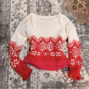 (SOLD ON MERCARI) Red white and pink knit Christmas sweater